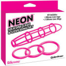Neon Silicone Cage and Love Ring Set Pink Pipedream