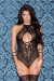 Glitter 35019 Lace And Mesh Halter Teddy With Front And Back Lace Up Lingerie
