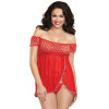 Dreamgirl 10060X Queen French Kiss Babydoll Red