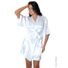 Vx Intimates 3028 Charmeuse Short Robe With Belt And Inside Tie Lingerie
