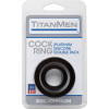 Titan Men Platinum Silicone Cock Ring  Double Pack Black