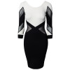 Geometric Bodycon Dress - Black and White / Low Back 9196 Lingerie