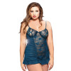 Underwire Split Cup Chemise Shirred Sides Matching Thong Curve P104