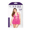 Floral Stretch Lace Chemise Matching G-String Curve P120