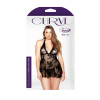 Floral Stretch Lace Chemise Matching G-String Curve P121