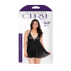 Pleated Halter Lace Cup Chemise Matching G-String Curve P169
