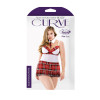 Fantasy Lingerie Teacher's Pet School Girl Set Tie Choker  Apron Dress Panty Curve P178
