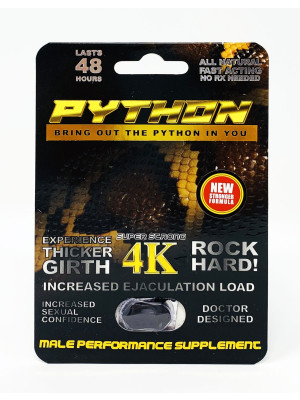 Python Black 4K Male Performance Supplement Pill