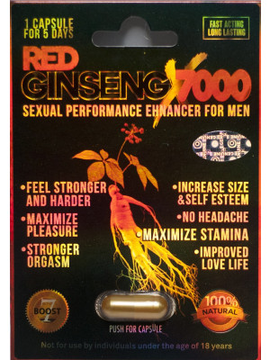 Red Ginseng X 7000 Sexual Performance Enhancer For Men 1 Pill 5 Days