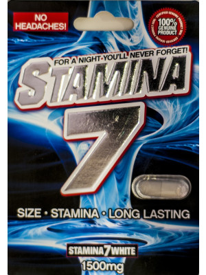 Stamina 7 White 1500mg Male Sexual Performance Pill No Headache 