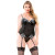 Anne Embroidered Corset G String Set Curve P466