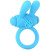 Neon Rabbit Ring Vibrating Blue Silicone Pipedream