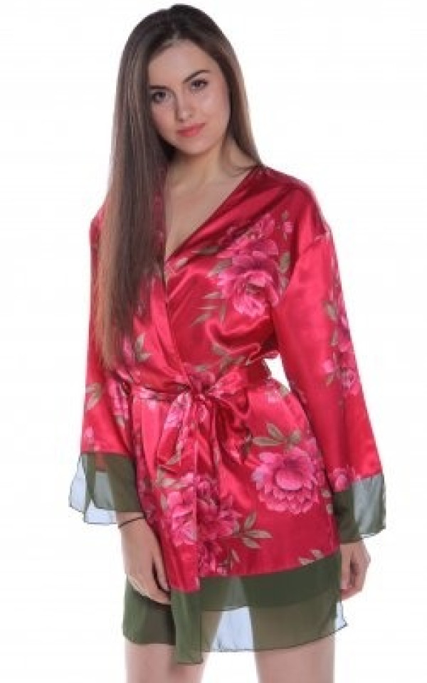 Floral Print Charmeuse 489C Red Floral