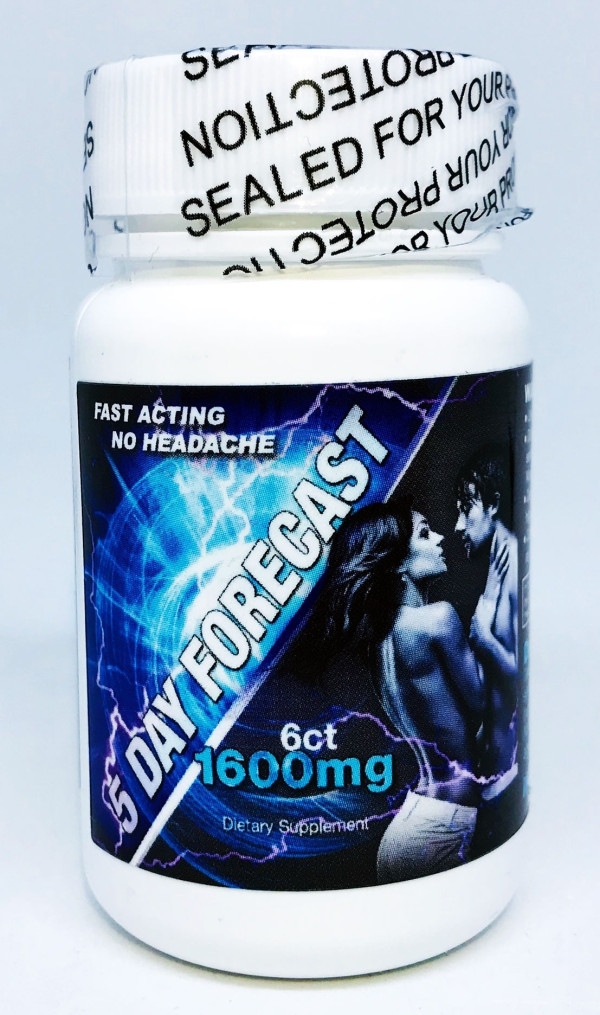 5 Day Forecast 1600mg Dietary Male Supplement 6 Pills Bottle