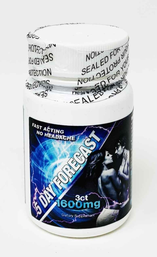 5 Day Forecast 1600mg Dietary Male Supplement 3 Pills Bottle