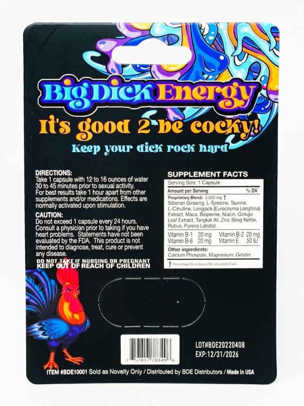 Male Enhancement Black Pill Big Dick Energy back