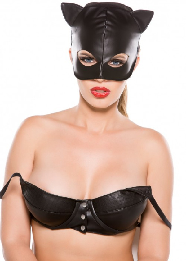 Faux Leather Cat Mask CM-4005
