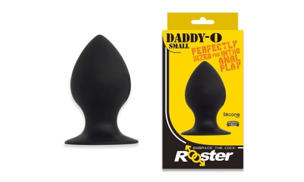 Daddy-O Small Rooster Silicone Butt Plug Black 