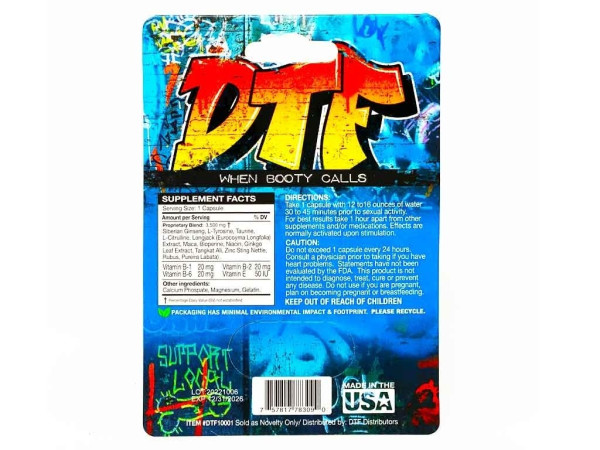 DTF 3500mg Male Sexual Dietary Supplement Pill back