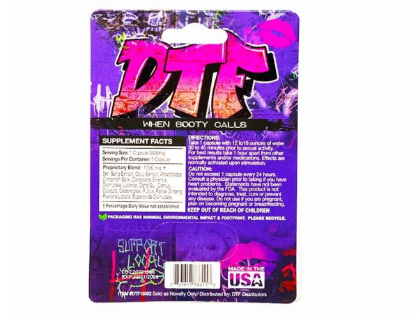 DTF Female Red Pill Sensual Enhancement 3500mg back
