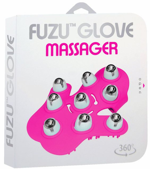 Fuzu Glove Massager Pink 360 Rotating roller balls