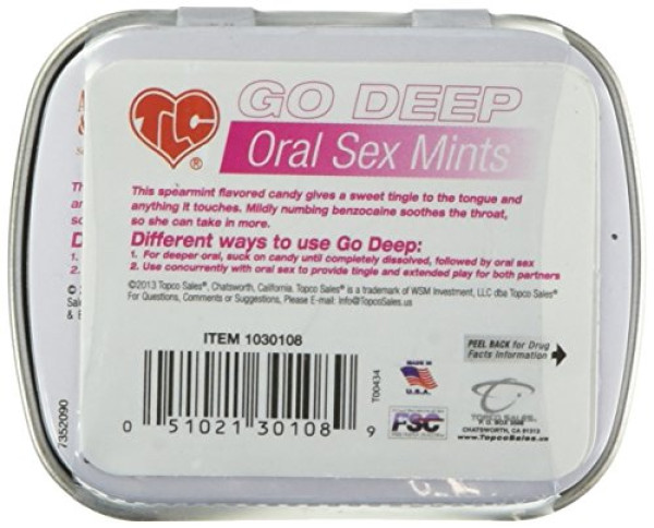 Go Deep Oral Sex Mints with Benzocaine 20 Mints