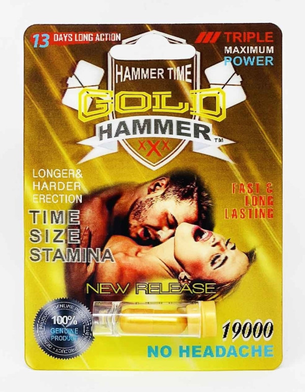 Gold Hammer 19000 Triple Maximum Power Male Enhancer Pill
