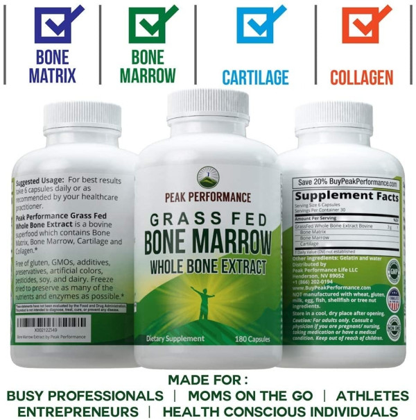 Grass-Fed Bone Marrow Bottle 180 Pill