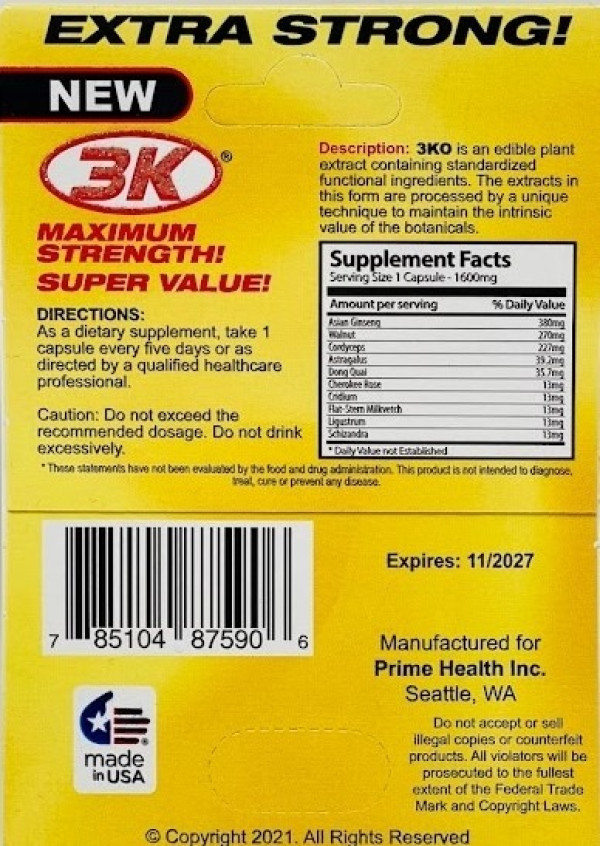 Enhancement Pill 3 KO White Solo Extra Strong Male Sexual back