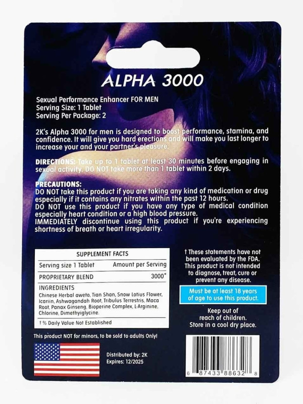 Kangaroo 2K Blue Alpha 3000 Male Enhancement
