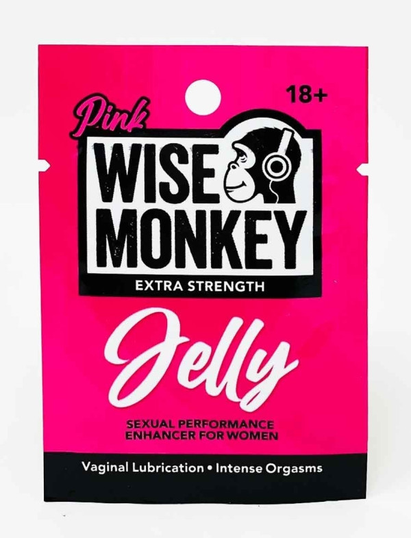 Female Vaginal Lubrication Sachet Wise Monkey Pink Jelly front