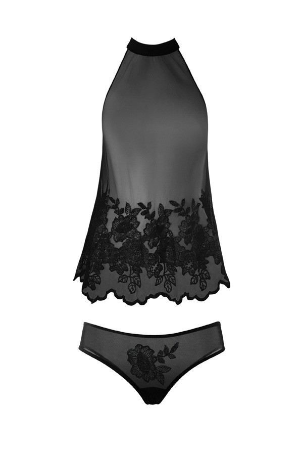 Marilyn Embroidered Halter Panty Premiere FL1621