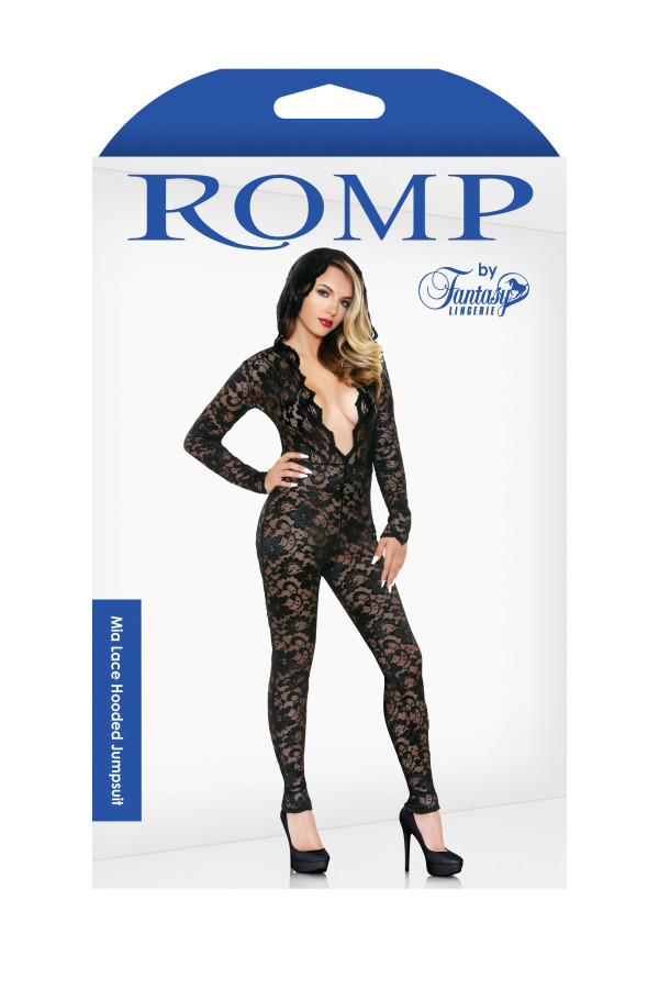 Mia Lace Hooded Jumpsuit Romp R518