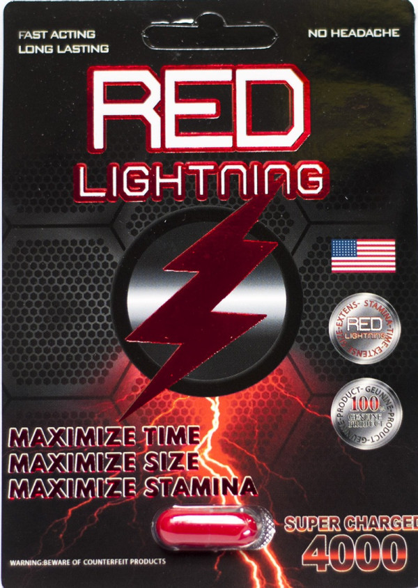 Red Lightning Super Charged 4000  Male Sexual Enhancement 1 Pill 