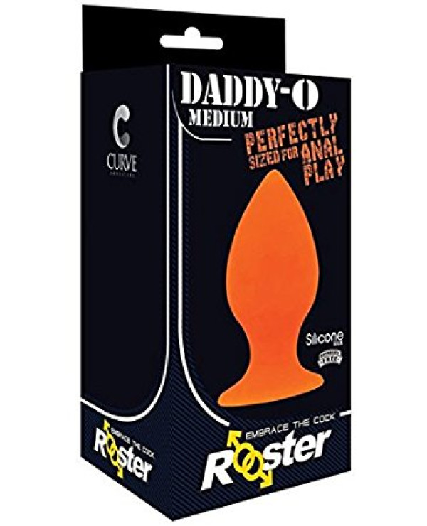 Daddy-O Rooster Medium Silicone Butt Plug Orange