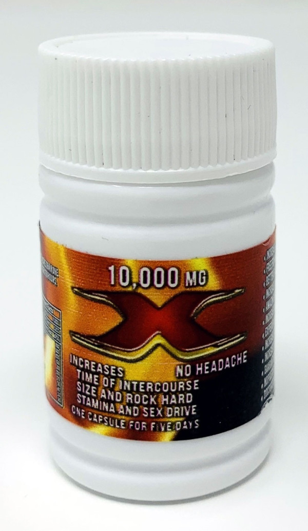 X 10000 Red 6 Count Bottle Male Sexual Performance Enhancement Pill Front