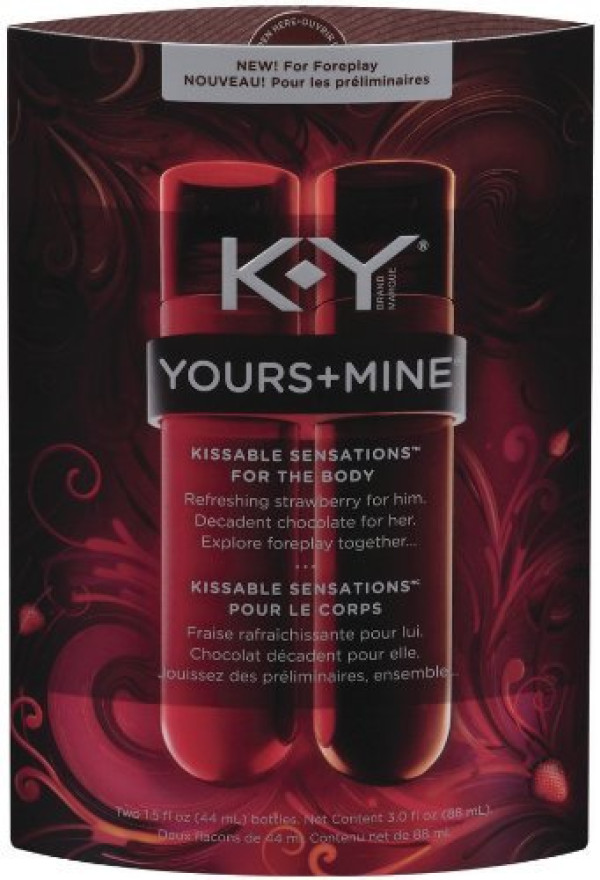 K-Y Brand Yours+Mine Couples Kissable Sensations Strawberry + Chocolate by Body Action Products