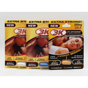 3K Pack 3 Capsules Gold Blue White Male Enhancer Pill