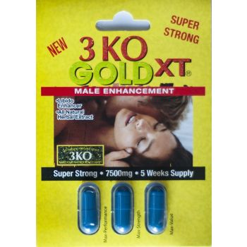 3 KO Blue Gold XT Male Sexual Enhancer 2000mg Natural Herbal Extract One Pack by Prime Health Inc.