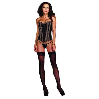 Dreamgirl Ruffle Chain Corset Set 8466 Black 