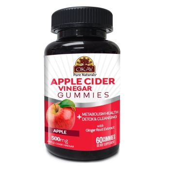 OKAY Apple Cider Vinegar Gummies 60 Cnt Flavored