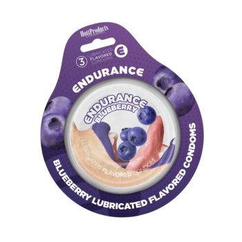 Endurance Flavored Condoms Blueberry 3Pk