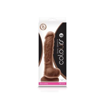 Colours Dual Density 8" Dildo Brown