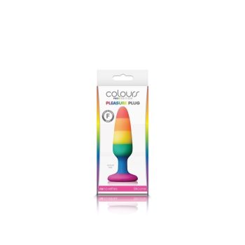 Colours Pride Edition Pleasure Plug Small Rainbow 4.3 inches box