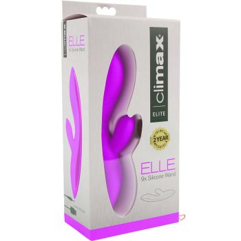 Climax Elle 9x Silicone Wand Rechargeable Vibe Purple