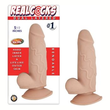Realcocks Dual Layered #1 Flesh 5 1/2 inch Dildo