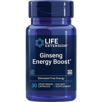 Ginseng Energy Boost Gluten Free 30 Veggie Caps Life Extension bottle