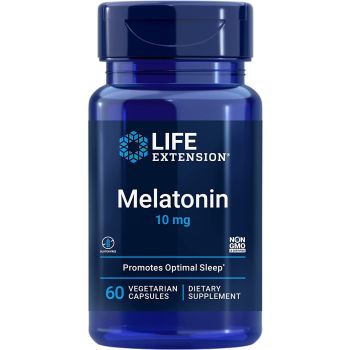 Melatonin 10mg 60 Veggie Caps Sleep Support Life Extension bottle