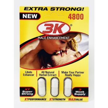3 K Male Sexual Libido Enhancer 4800mg XT Super Strong White Pill