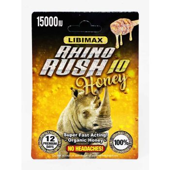 Rhino Rush 10 Honey Sachet 15000iu front